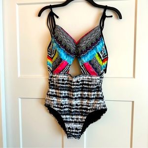 Colorful Cut-Out Swimsuit
